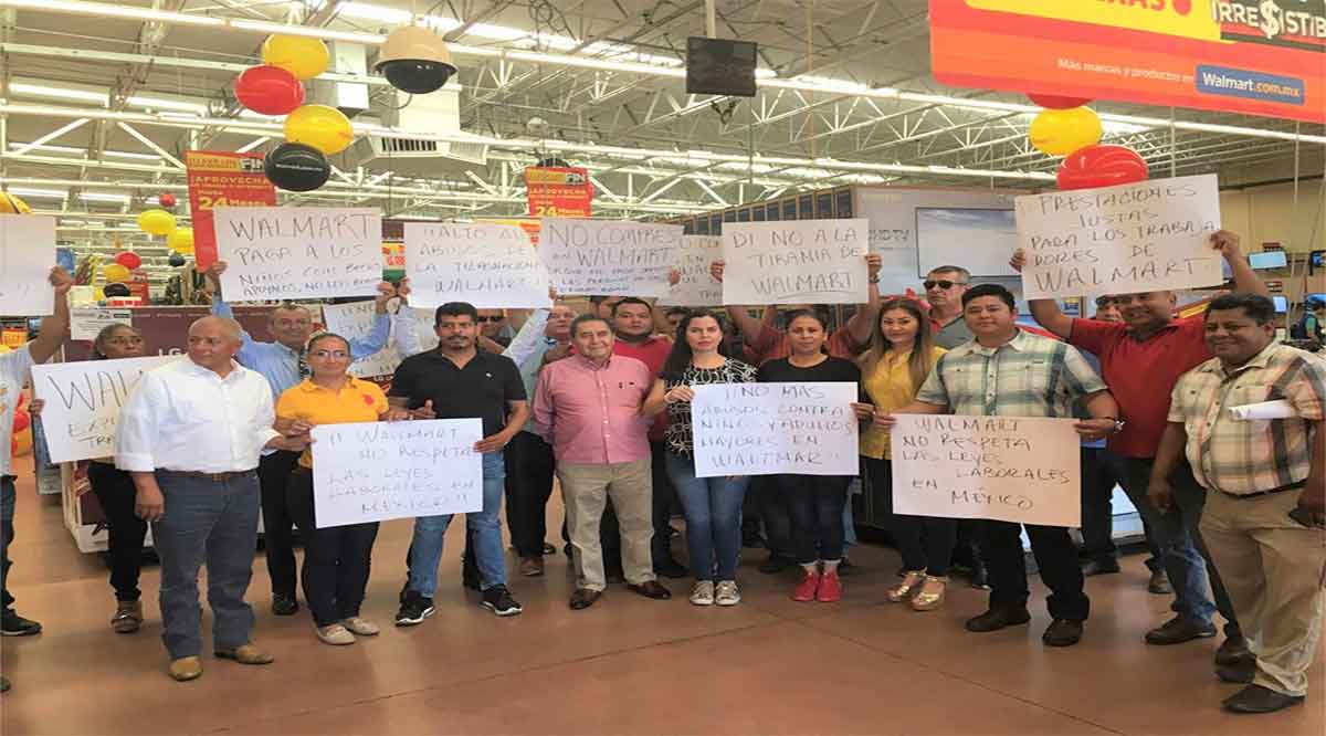 Trasladó a La Paz la CROC su demanda de salarios y prestaciones a niños y adultos empacadores de Walmart