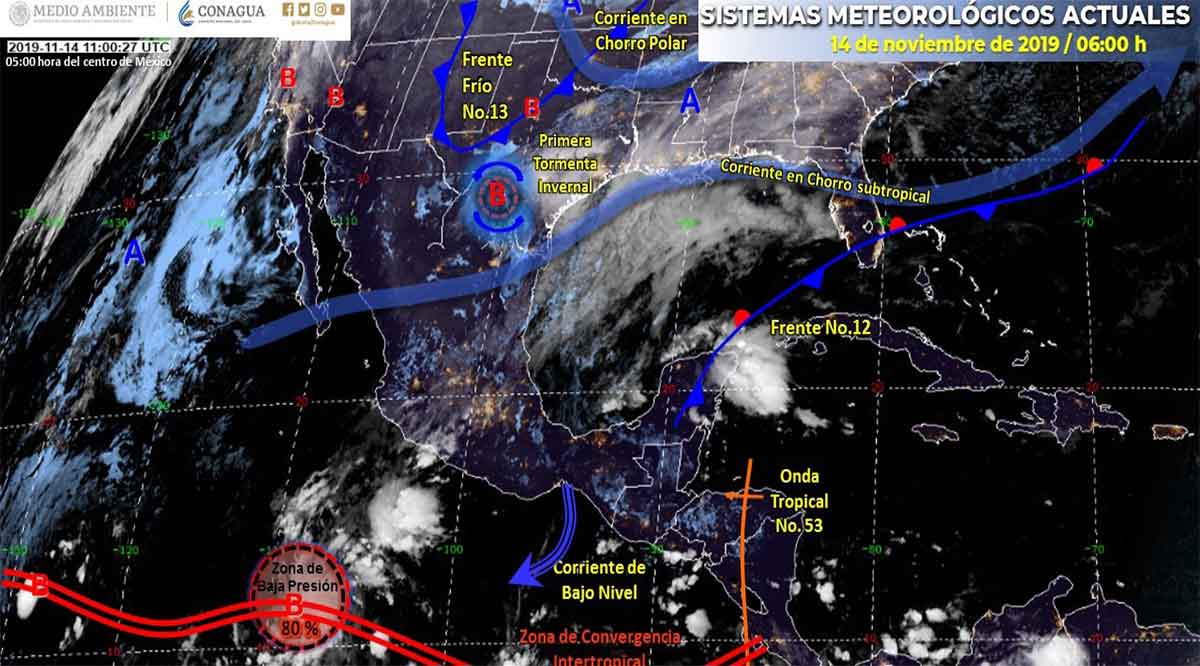 Zona de baja presión con 80% de probabilidad para desarrollo ciclónico