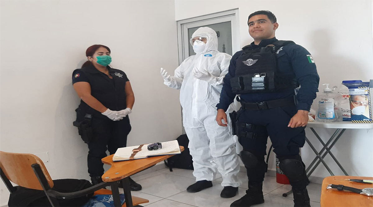 Capacitan a elementos de la Policía Estatal en bioseguridad ante Covid-19