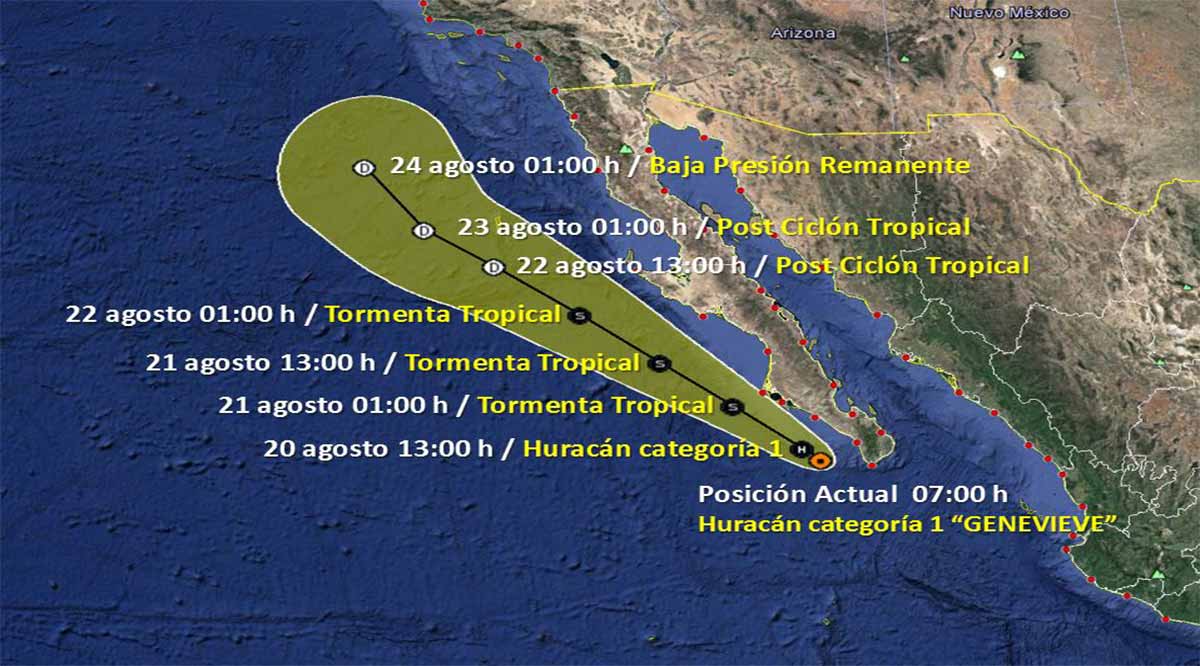 Deja hasta el momento lluvias “Genevieve” en el sur de BCS