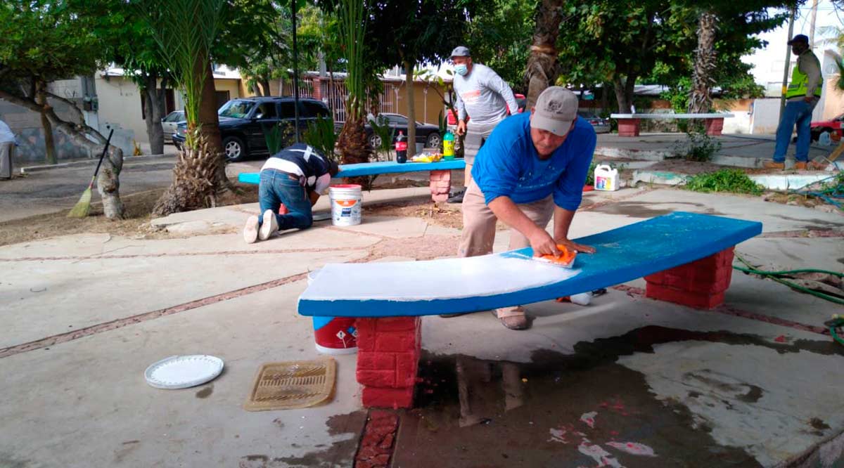 Rehabilitan y limpian parque de la colonia Infonavit en La Paz