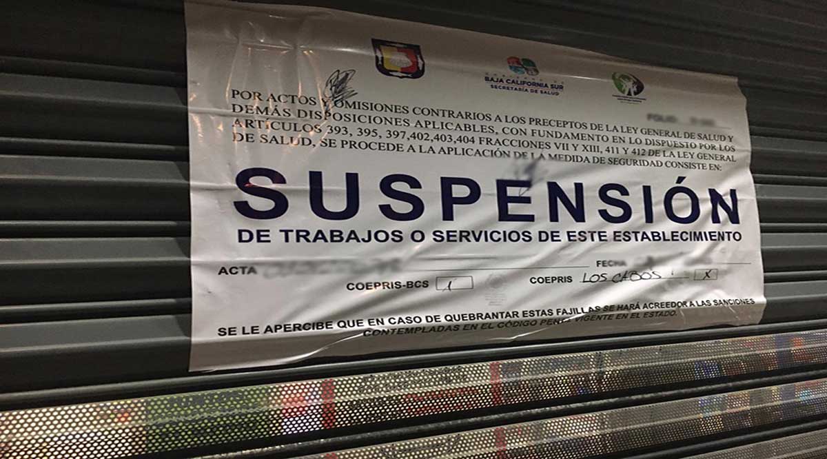 Suspenden comercios en Los Cabos por incumplir protocolos sanitarios