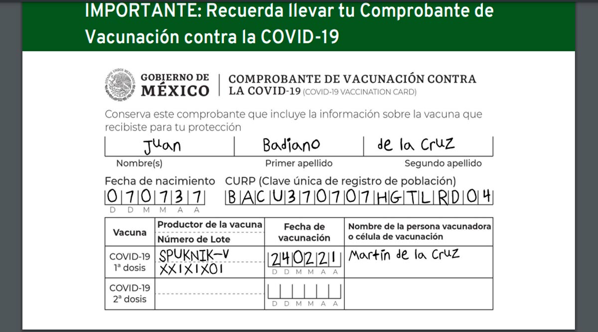 Hay que guardar copia al comprobante de la primera dosis de la vacuna anti  Covid-19