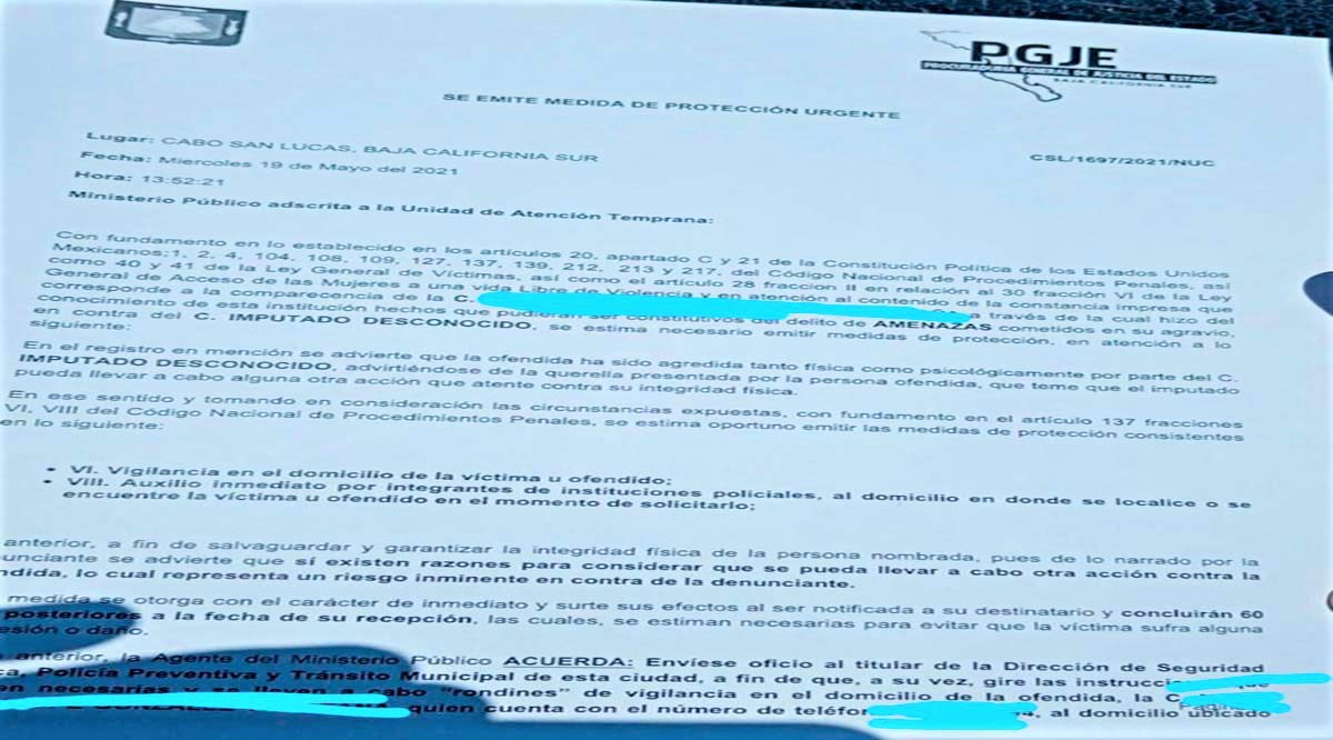 Emite PGJE medida de protección urgente a promotora de Lupita Saldaña