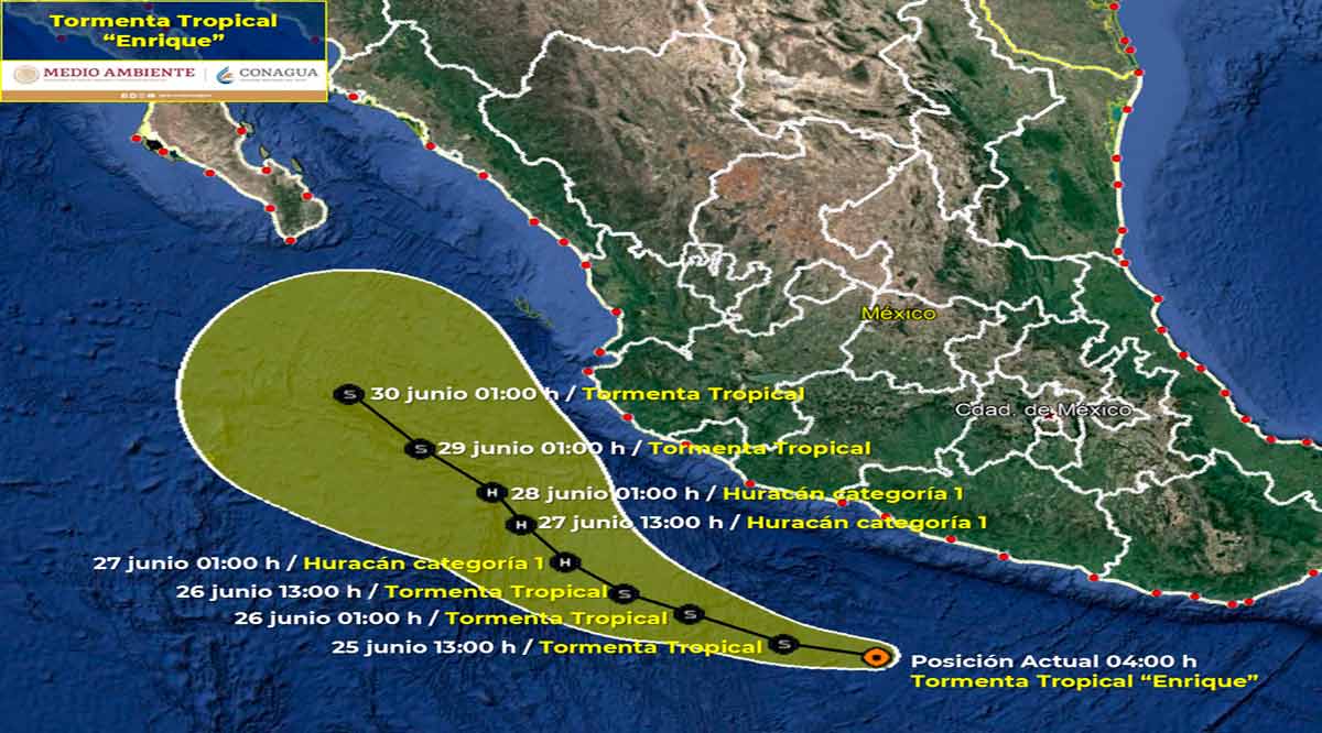 Se forma tormenta tropical “Enrique” en el Pacífico