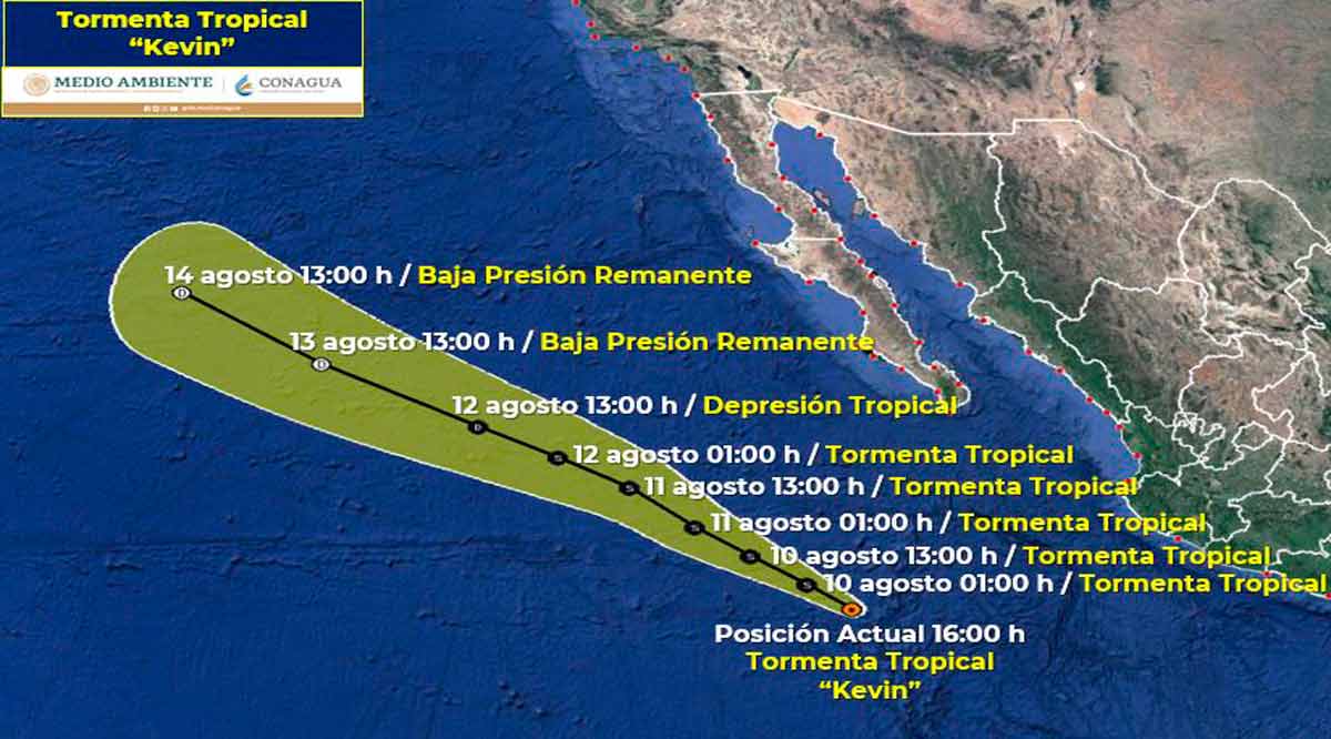 Se aproxima “Kevin” a 700 km de CSL