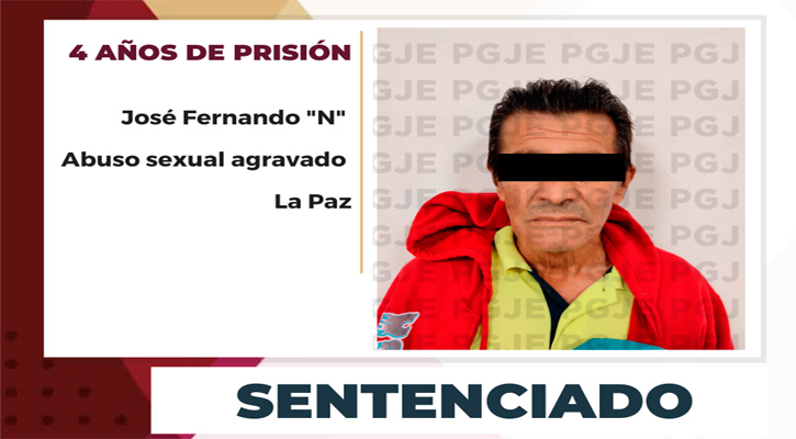 Sentencia a 4 años de prisión a sujeto por abuso sexual en La Paz