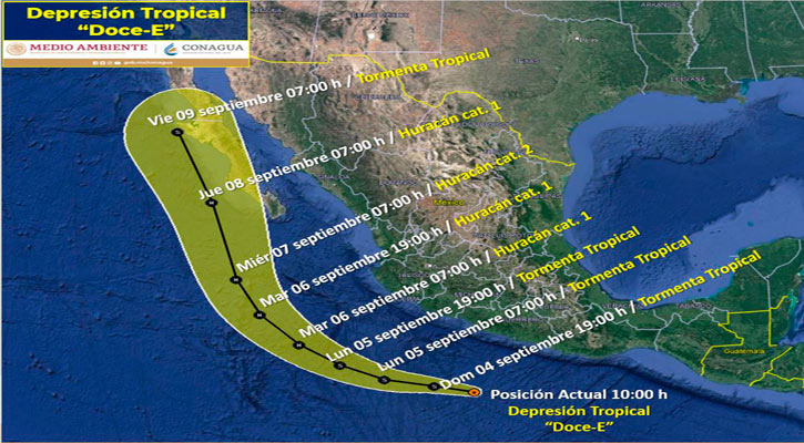 Se Formó La Depresión Tropical “12 E” Y Se Dirige Hacia Bcs 3995