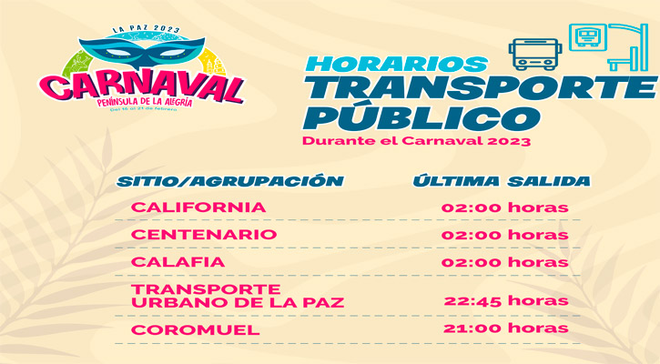 Ampliarán horario de servicio de transporte público por Carnaval La Paz