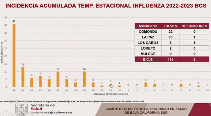 Ocasionó la influenza 2 decesos durante la temporada de frío en BCS