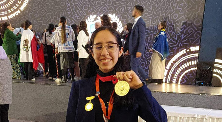 Ganó estudiante de BCS Yaretzi Moncayo la medalla de oro en I-FEST² Túnez 2023