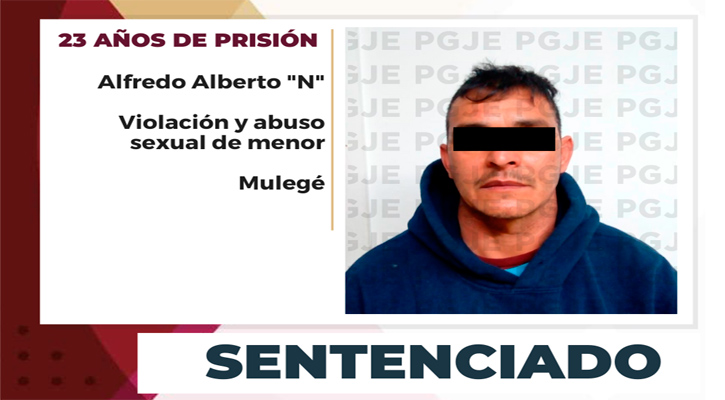 Sentenciado a 23 años de prisión por abuso sexual y violación en agravio de una menor en San Ignacio