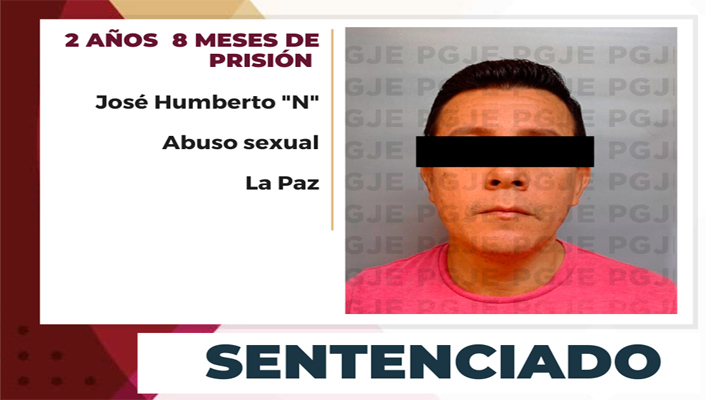 Sentenciado a 2 años 8 meses de prisión por abuso sexual en grado de tentativa inacabada en La Paz