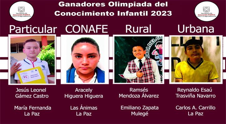 Ganan alumnos de La Paz y Mulegé en Olimpiada del Conocimiento