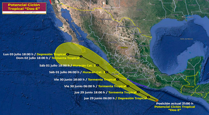 Se formó el ciclón tropical 2-E y podría amenazar a BCS  