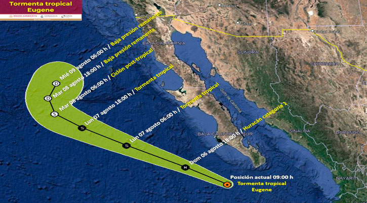 Se fortalece la tormenta tropical “Eugene” al suroeste de CSL