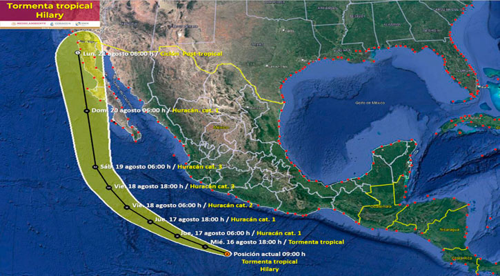 Se formó la tormenta tropical “Hilary” en el Pacífico