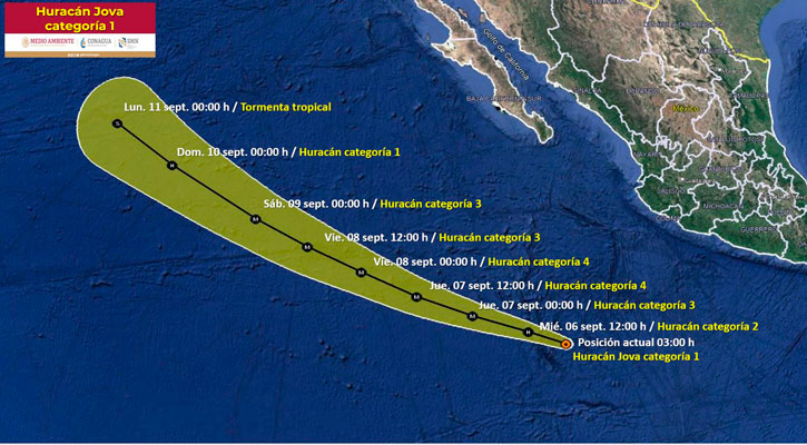 Se intensificó “Jova” a huracán categoría 1