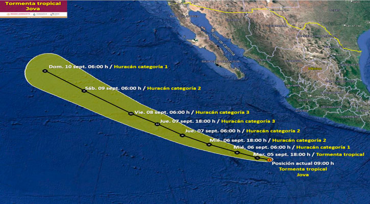 Continúa alejándose la tormenta tropical “Jova”