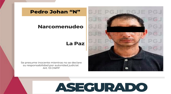 Aseguran a sujeto con 3 mil dosis de droga en La Paz