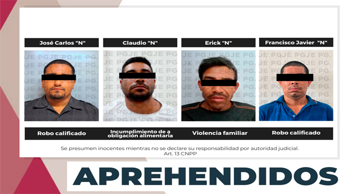 Aprehenden a 4 sujetos por la comisión de diversos delitos en La Paz, Los Cabos, Loreto y Mulegé