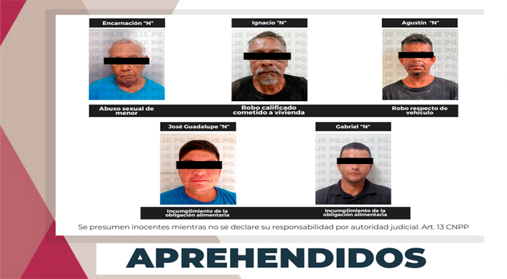 Por la comisión de diversos delitos fueron detenidos en La Paz, Los Cabos y Mulegé