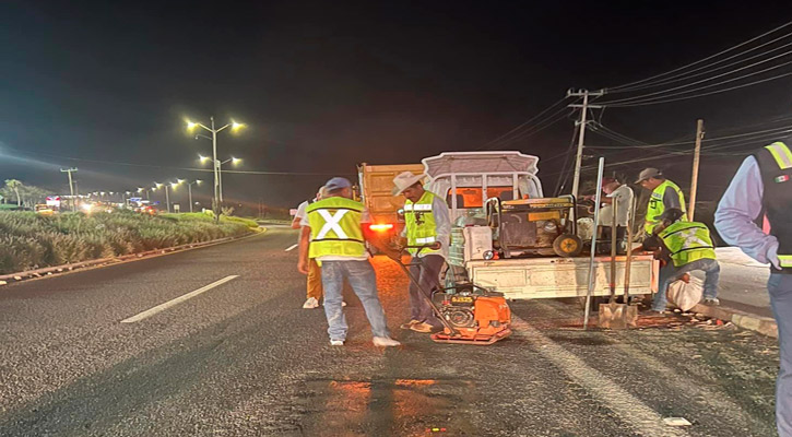 Se pone en marcha el Programa de Bacheo Nocturno en Los Cabos