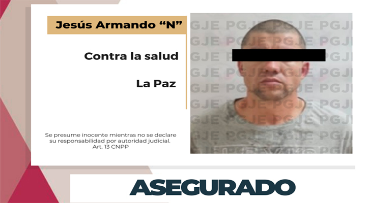 Aseguran a sujeto con un arma y más de 4 mil dosis de droga en La Paz