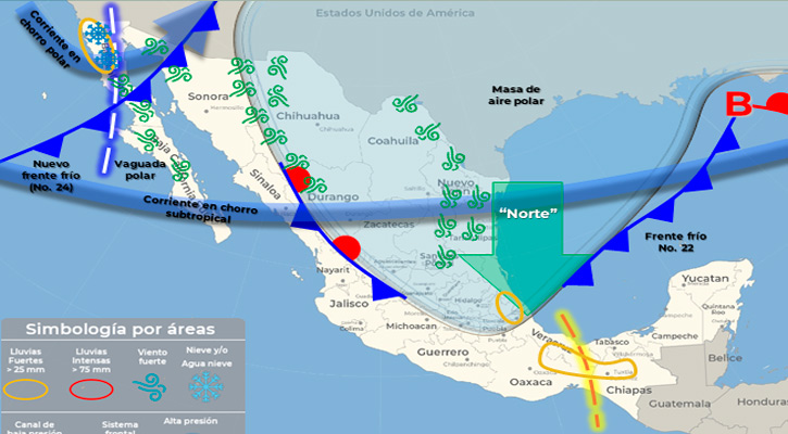 Llega nuevo frente frío a BCS; se esperan temperaturas de 5° a 0° en Mulegé