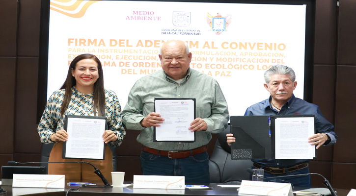 Firman gobiernos federal, BCS y La Paz convenio de colaboración en materia ambiental