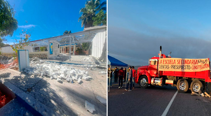 Bloqueo de carretera se debió al retraso en obras en secundaria de Todos Santos; ISIFE dice que en 15 días la entregan