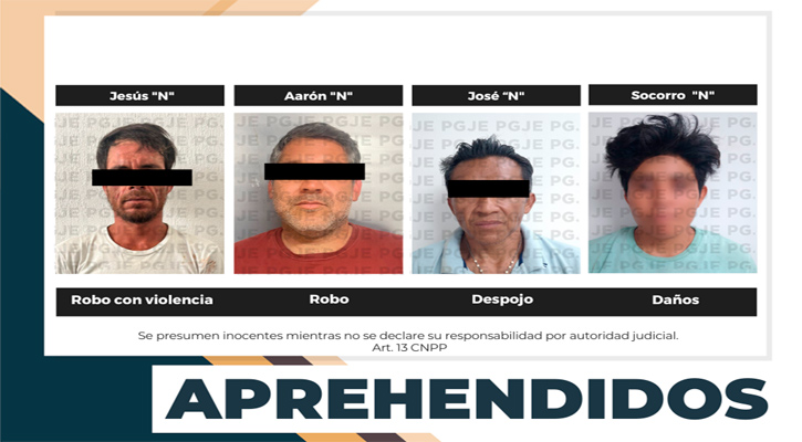 Aprehenden a 4 personas por la comisión de diversos delitos en CSL, SJC y La Paz