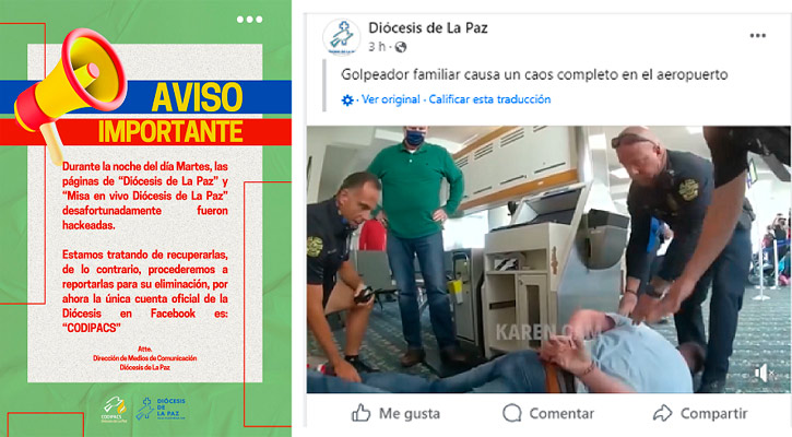 Hackean cuentas de Facebook de la Iglesia católica en BCS