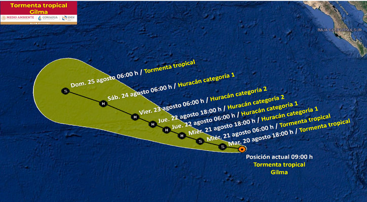 “Gilma” se mantiene como tormenta tropical lejos de costas nacionales