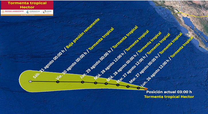 La tormenta tropical “Héctor” sigue alejándose del territorio nacional