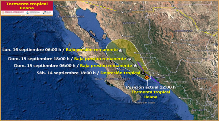 Se localiza muy cerca de la costa norte de Sinaloa la tormenta tropical “Ileana”