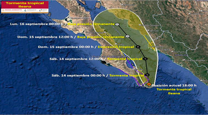 Se ubica la tormenta tropical “Ileana” a 30 km SJC