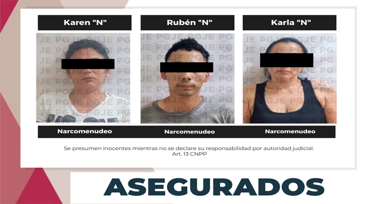 Aseguran a 3 personas en posesión de 450 dosis de metanfetamina en La Paz