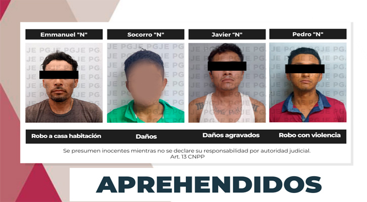 Detenidos por la comisión de diversos delitos en La Paz, CSL y Guerrero Negro