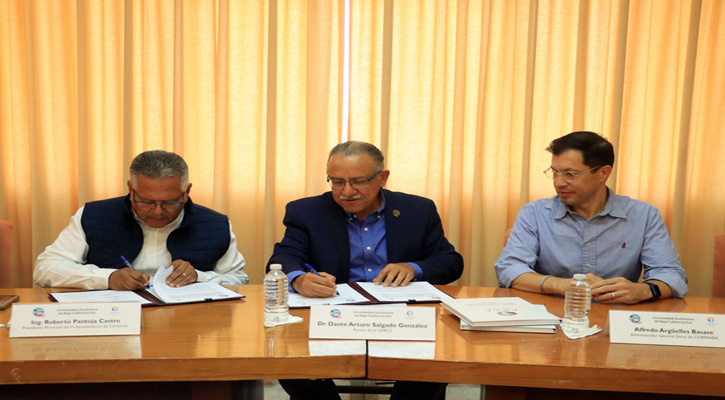 Firman convenio UABCS y Grupo ARBA para estudiar factibilidad de planta desaladora en Matancitas, en Comondú