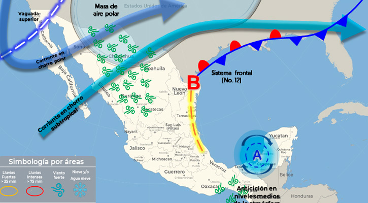 Frente frío 12 no impactaría a BCS; clima se mantendrá como hasta ahora