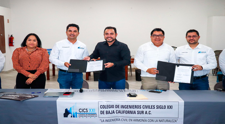 Firman convenio de colaboración Ayuntamiento de Los Cabos y Colegio de Ingenieros Civiles Siglo XXI