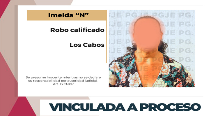 Vinculada a proceso por robo calificado en SJC