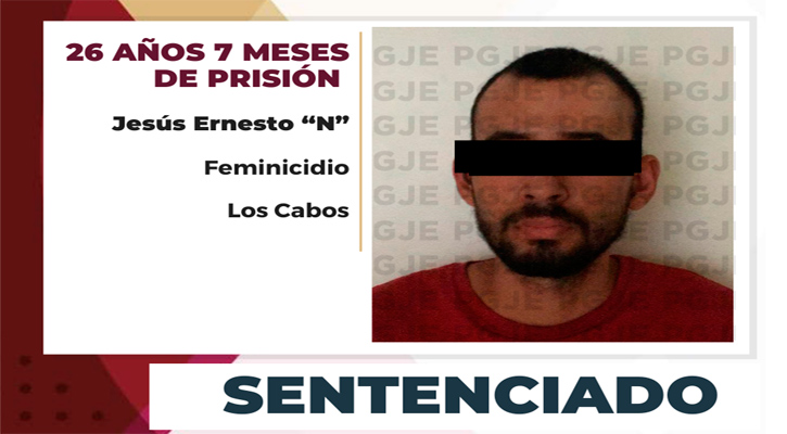 Sentenciado a más de 26 años de prisión por feminicidio en SJC