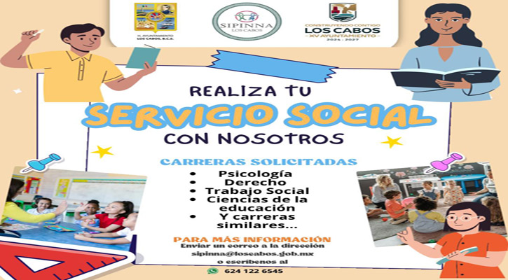 Invita Sipinna Los Cabos a realizar su servicio social en esa dependencia