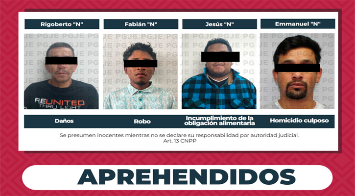 Aprehenden a 3 sujetos por diversos delitos en CSL y uno en La Paz