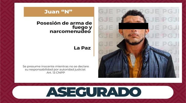 Aseguran a “El Hass” con droga y un arma de fuego en La Paz