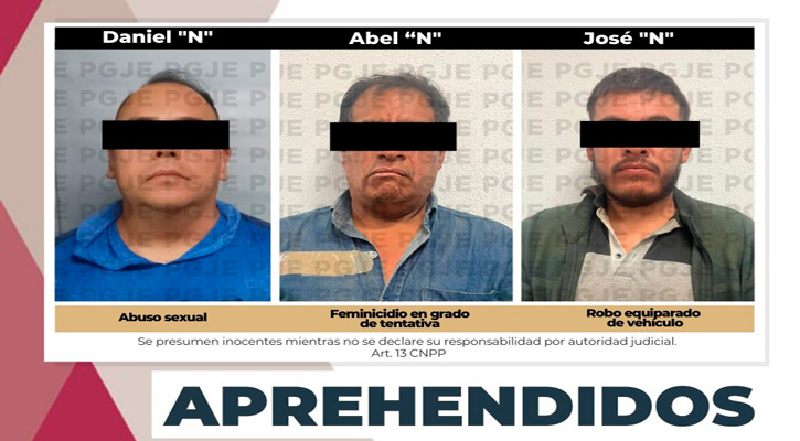 Aprehenden a 3 hombres por diversos delitos