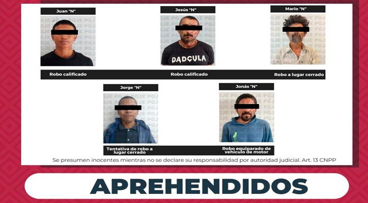 Aprehendidos por la comisión de diversos delitos en Ciudad Constitución, SJC y CSL