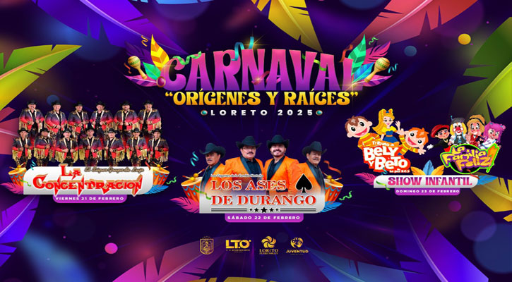 Del 21 al 23 de febrero se realizará el Carnaval “Orígenes y Raíces” Loreto 2025